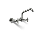 Kohler Billet — Mezcladora de Cocina tipo Puente de Pared con Manijas de Cruz — Titanio Vibrant