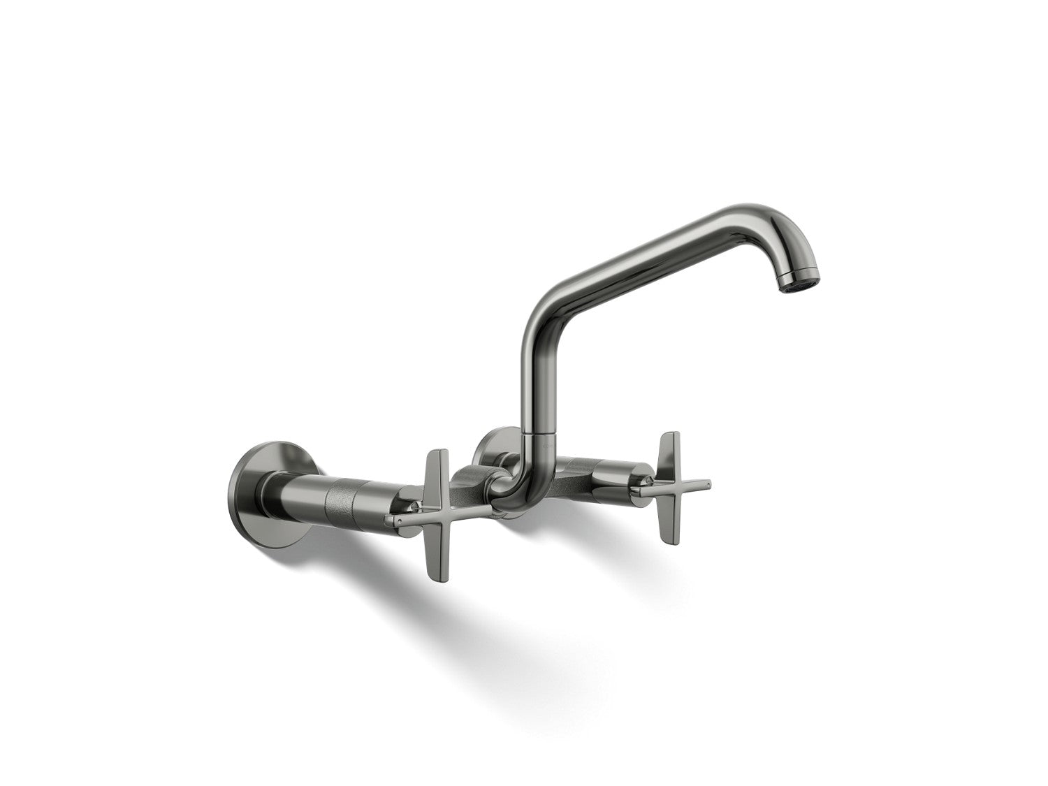 Kohler Billet — Mezcladora de Cocina tipo Puente de Pared con Manijas de Cruz — Titanio Vibrant