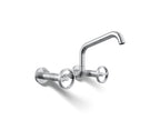 Kohler Billet — Mezcladora de Cocina tipo Puente de Pared con Manijas Redondas — Cromo Pulido