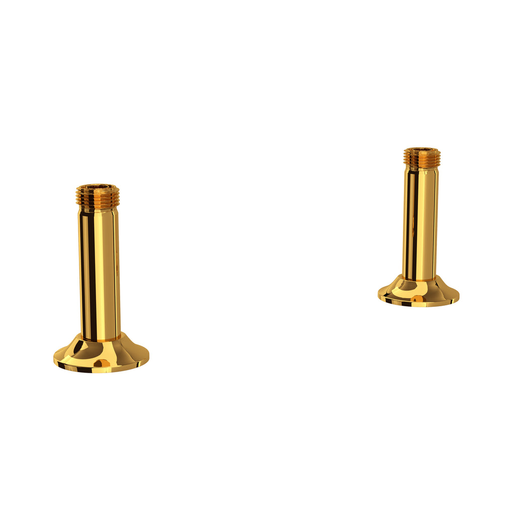 Rohl Georgian Era Uniones Rectas de Cubierta para Mezcladora Tipo Puente - Latón sin Laca