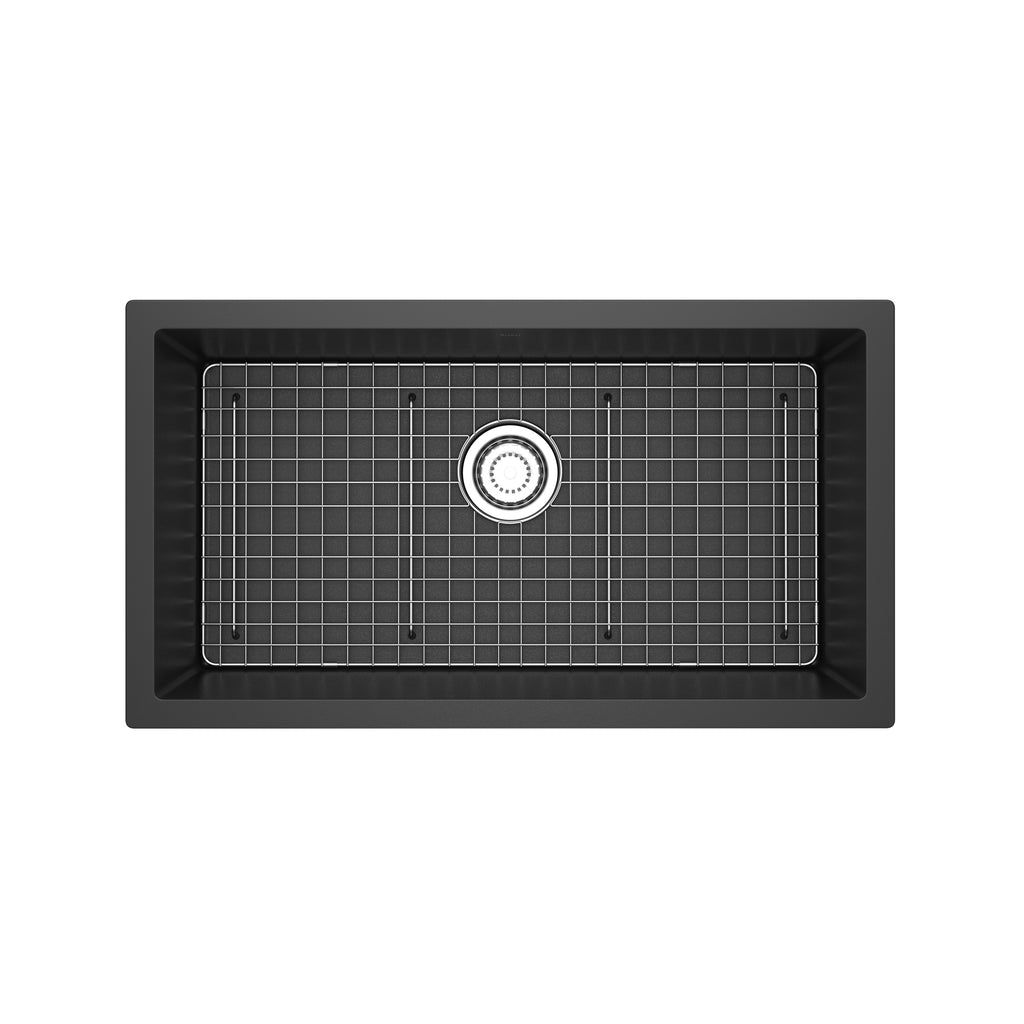 Rohl Fonsa Tarja Sencilla de Cuarzo Bajocubierta 33" - Negro