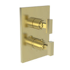 Newport Brass Pavani 3-2023TS — Placa Termostática Cuadrada de 1/2" — Latón sin Laca (Living)