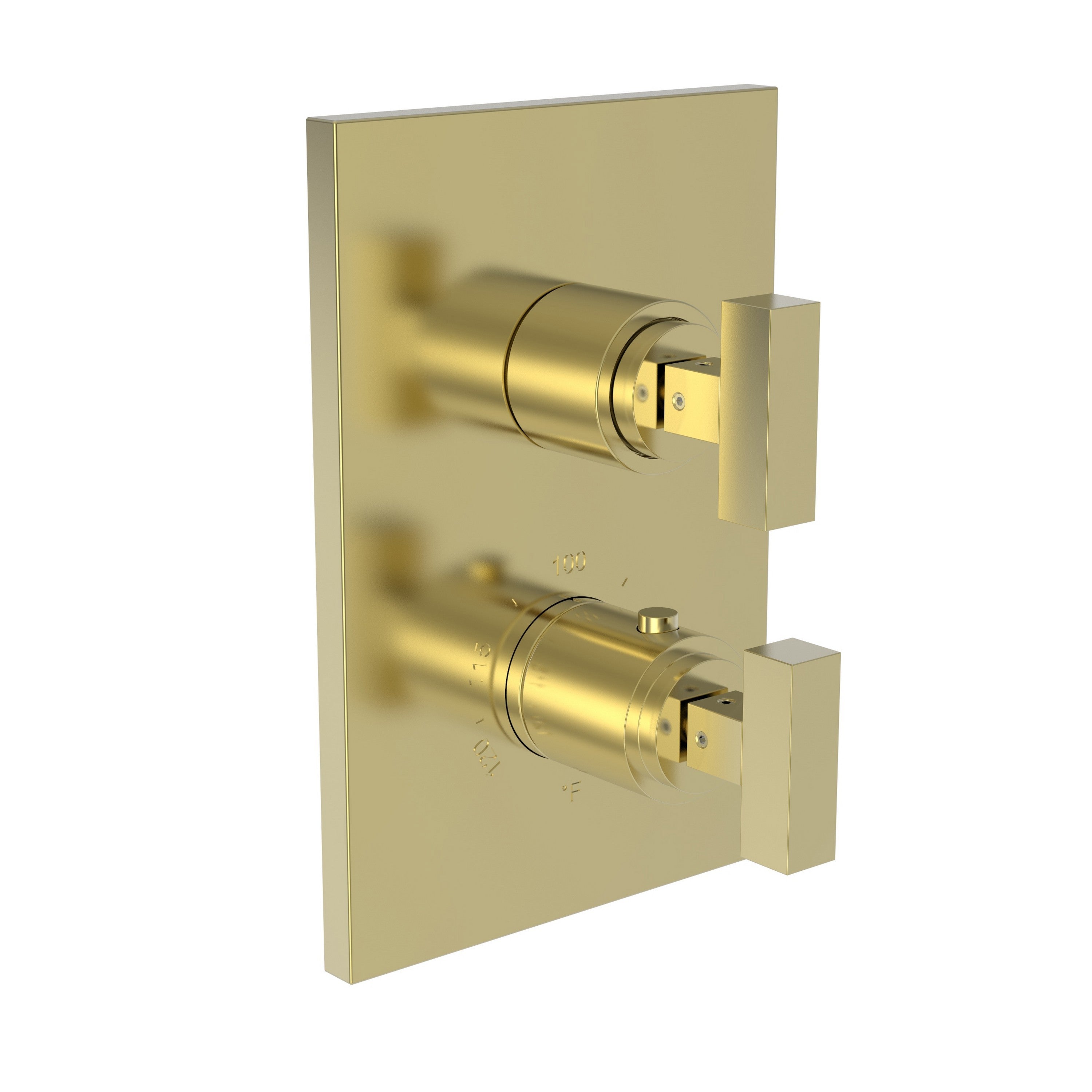 Newport Brass Pavani 3-2023TS — Placa Termostática Cuadrada de 1/2" — Latón sin Laca (Living)