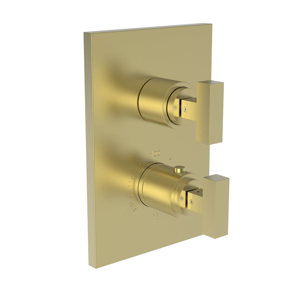Newport Brass Pavani 3-2023TS — Placa Termostática Cuadrada de 1/2" — Latón Satinado (PVD)