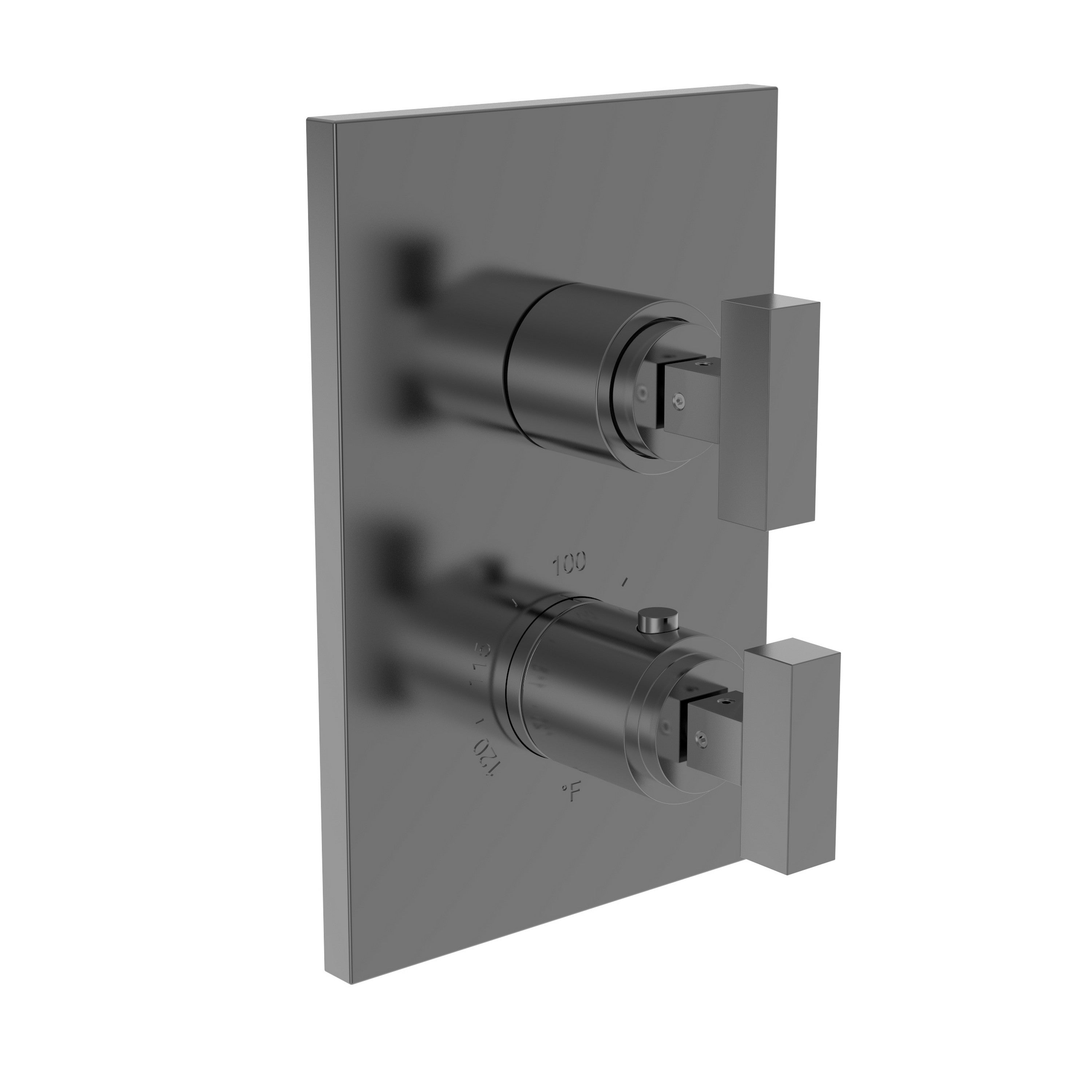 Newport Brass Pavani 3-2023TS — Placa Termostática Cuadrada de 1/2" — Cromo Medianoche