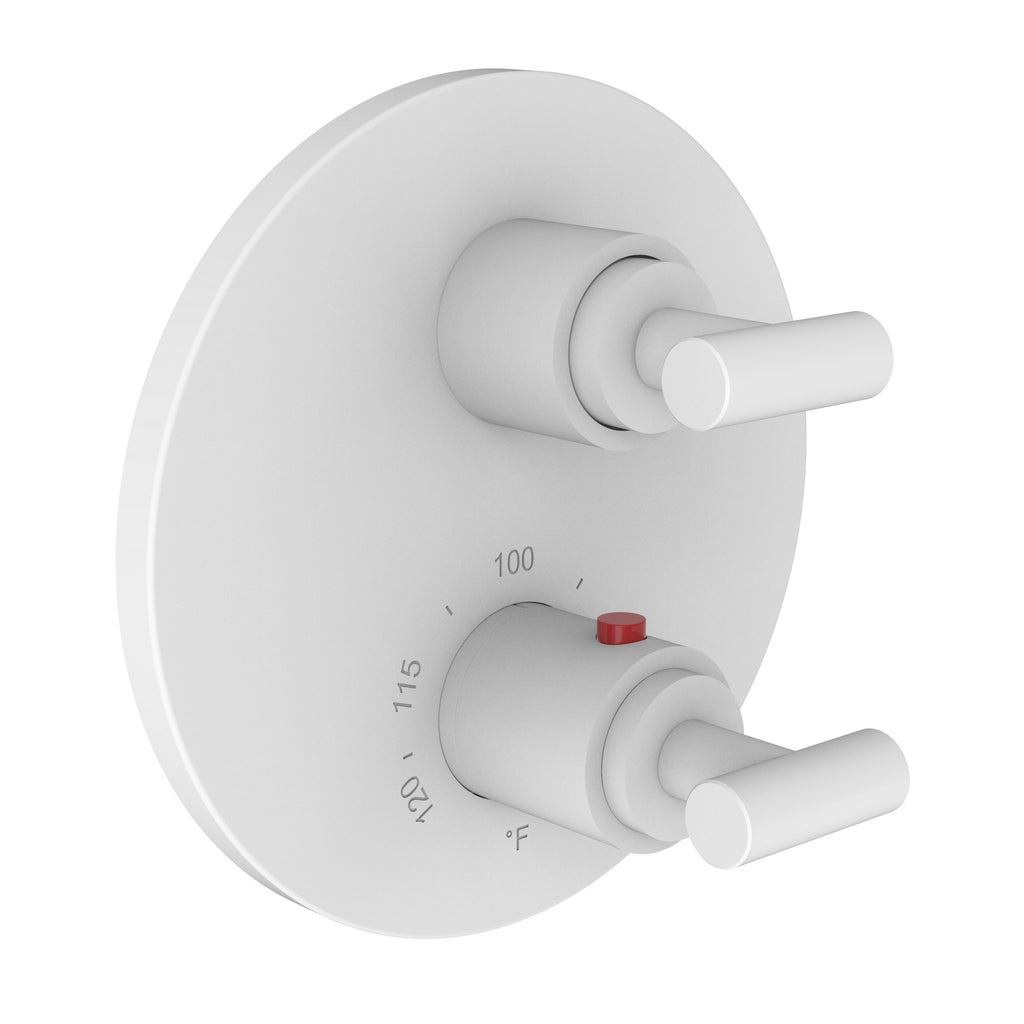 Newport Brass Pavani 3-3103TR — Placa Termostática Redonda de 1/2" — Blanco Mate