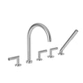 Newport Brass Pavani 3-3107 — Llenador de Tina Roman de Cubierta con Regadera de Mano — Cromo Pulido