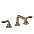 California Faucets Descanso 8" Llave de Lavabo de 3 Orificios para Cubierta, con Dos Manerales - Manija de Fibra de Carbono - Latón Antiguo Mate