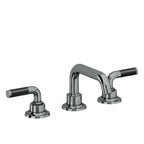 California Faucets Descanso 8" Llave de Lavabo de 3 Orificios para Cubierta, con Dos Manerales - Manija de Fibra de Carbono - Níquel Negro