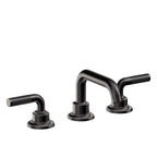 California Faucets Descanso 8" Llave de Lavabo de 3 Orificios para Cubierta, con Dos Manerales - Manija de Fibra de Carbono - Negro Mate