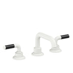 California Faucets Descanso 8" Llave de Lavabo de 3 Orificios para Cubierta, con Dos Manerales - Manija de Fibra de Carbono - Blanco Mate