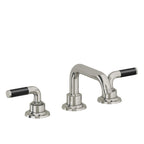 California Faucets Descanso 8" Llave de Lavabo de 3 Orificios para Cubierta, con Dos Manerales - Manija de Fibra de Carbono - Níquel Pulido
