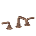 California Faucets Descanso 8" Llave de Lavabo de 3 Orificios para Cubierta, con Dos Manerales - Manija Moleteada - Cobre Antiguo Mate
