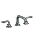 California Faucets Descanso 8" Llave de Lavabo de 3 Orificios para Cubierta, con Dos Manerales - Manija Moleteada - Níquel Negro