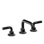 California Faucets Descanso 8" Llave de Lavabo de 3 Orificios para Cubierta, con Dos Manerales - Manija Moleteada - Negro Mate