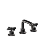 California Faucets Descanso 8" Llave de Lavabo de 3 Orificios para Cubierta, con Dos Manerales - Manija de Fibra de Carbono - Negro Mate