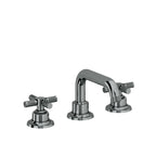California Faucets Descanso 8" Llave de Lavabo de 3 Orificios para Cubierta, con Dos Manerales - Manija Moleteada - Níquel Negro