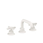 California Faucets Descanso 8" Llave de Lavabo de 3 Orificios para Cubierta, con Dos Manerales - Manija Moleteada - Blanco Mate