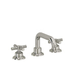California Faucets Descanso 8" Llave de Lavabo de 3 Orificios para Cubierta, con Dos Manerales - Manija Moleteada - Níquel Pulido