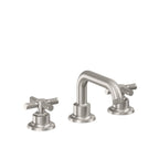 California Faucets Descanso 8" Llave de Lavabo de 3 Orificios para Cubierta, con Dos Manerales - Manija Moleteada - Acero Inoxidable Ultra