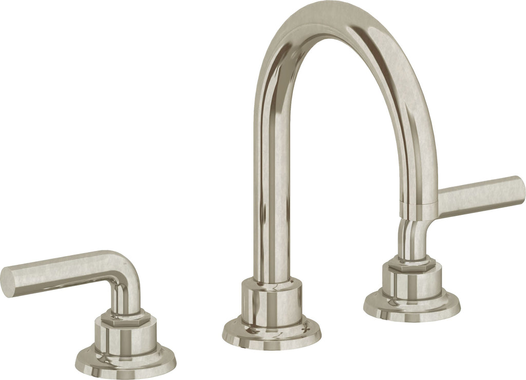 California Faucets Descanso 8" Llave de Lavabo de 3 Orificios para Cubierta, con Dos Manerales - Manija Lisa
