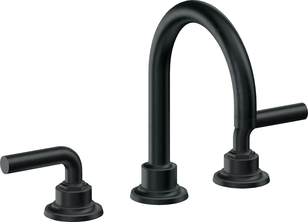 California Faucets Descanso 8" Llave de Lavabo de 3 Orificios para Cubierta, con Dos Manerales - Manija Lisa