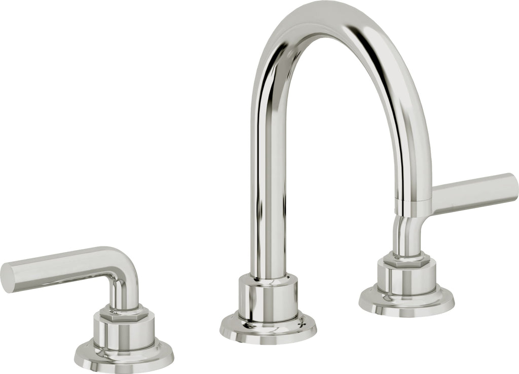California Faucets Descanso 8" Llave de Lavabo de 3 Orificios para Cubierta, con Dos Manerales - Manija Lisa