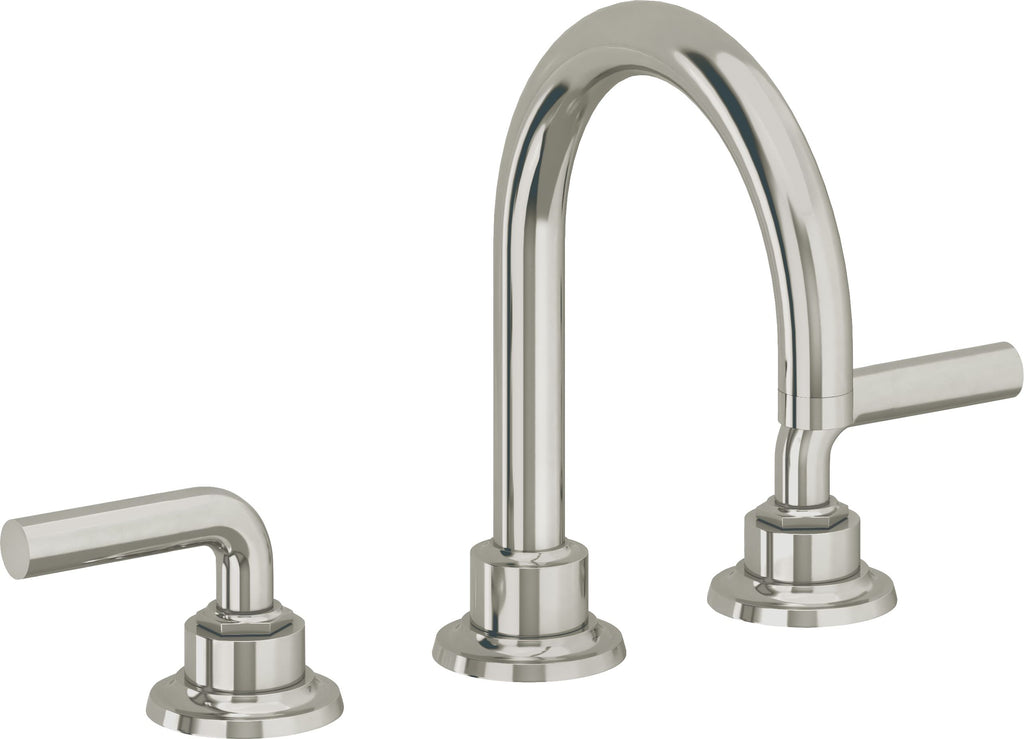 California Faucets Descanso 8" Llave de Lavabo de 3 Orificios para Cubierta, con Dos Manerales - Manija Lisa
