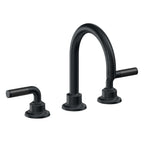 California Faucets Descanso 8" Llave de Lavabo de 3 Orificios para Cubierta, con Dos Manerales - Manija de Fibra de Carbono - Carbón