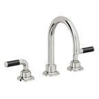 California Faucets Descanso 8" Llave de Lavabo de 3 Orificios para Cubierta, con Dos Manerales - Manija de Fibra de Carbono - Cromo Pulido
