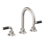 California Faucets Descanso 8" Llave de Lavabo de 3 Orificios para Cubierta, con Dos Manerales - Manija de Fibra de Carbono - Acero Inoxidable Ultra