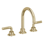 California Faucets Descanso 8" Llave de Lavabo de 3 Orificios para Cubierta, con Dos Manerales- Manija Moleteada - Latón Pulido