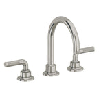 California Faucets Descanso 8" Llave de Lavabo de 3 Orificios para Cubierta, con Dos Manerales- Manija Moleteada - Níquel Pulido