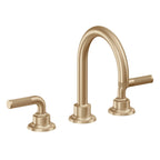 California Faucets Descanso 8" Llave de Lavabo de 3 Orificios para Cubierta, con Dos Manerales- Manija Moleteada - Bronce Satinado