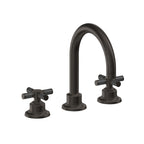California Faucets Descanso 8" Llave de Lavabo de 3 Orificios para Cubierta, con Dos Manerales - Manija de Fibra de Carbono - Bronce Oscuro