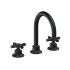 California Faucets Descanso 8" Llave de Lavabo de 3 Orificios para Cubierta, con Dos Manerales - Manija Moleteada - Carbón