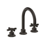 California Faucets Descanso 8" Llave de Lavabo de 3 Orificios para Cubierta, con Dos Manerales - Manija Moleteada - Bronce Oscuro