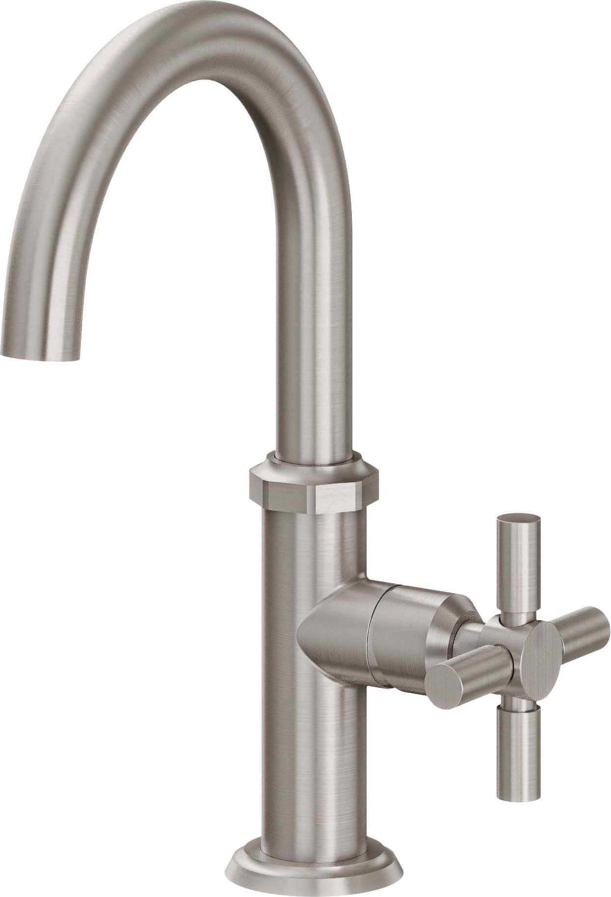 California Faucets Descanso Llave de Lavabo/Bar/Preparación de Un Solo Orificio - Pico Bajo - Níquel Satinado