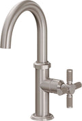 California Faucets Descanso Llave de Lavabo/Bar/Preparación de Un Solo Orificio - Pico Bajo - Níquel Satinado