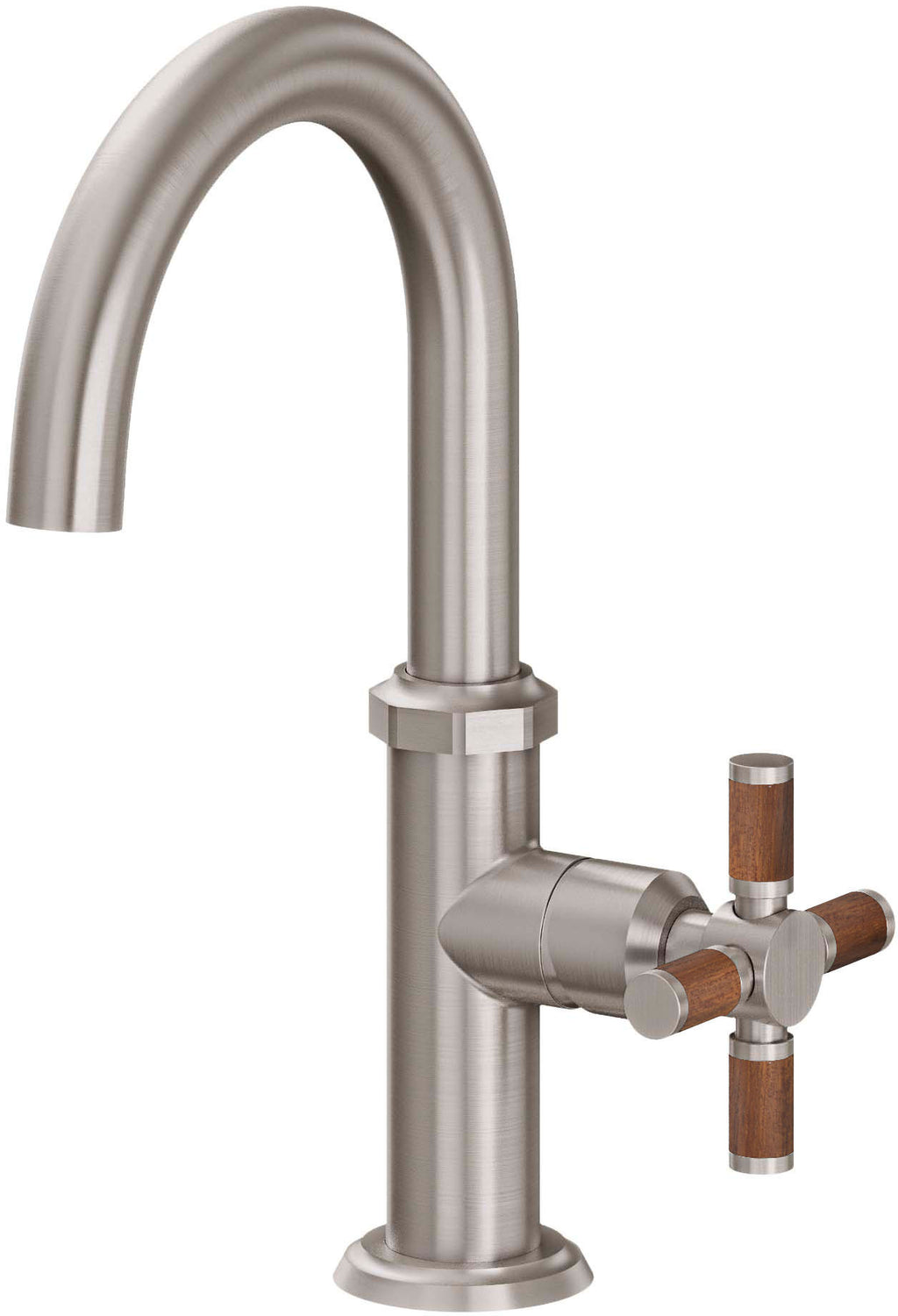 California Faucets Descanso Llave de Lavabo/Bar/Preparación de Un Solo Orificio - Pico Bajo - Níquel Satinado