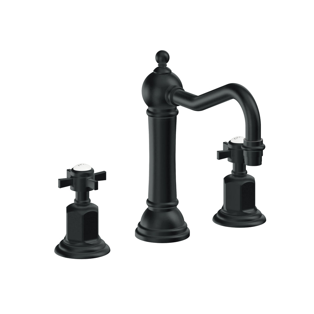 California Faucets Montecito 8" Llave de Lavabo de 3 Orificios para Cubierta, con Dos Manerales - Carbón