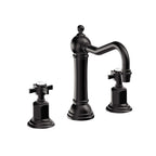 California Faucets Montecito 8" Llave de Lavabo de 3 Orificios para Cubierta, con Dos Manerales - Negro Mate