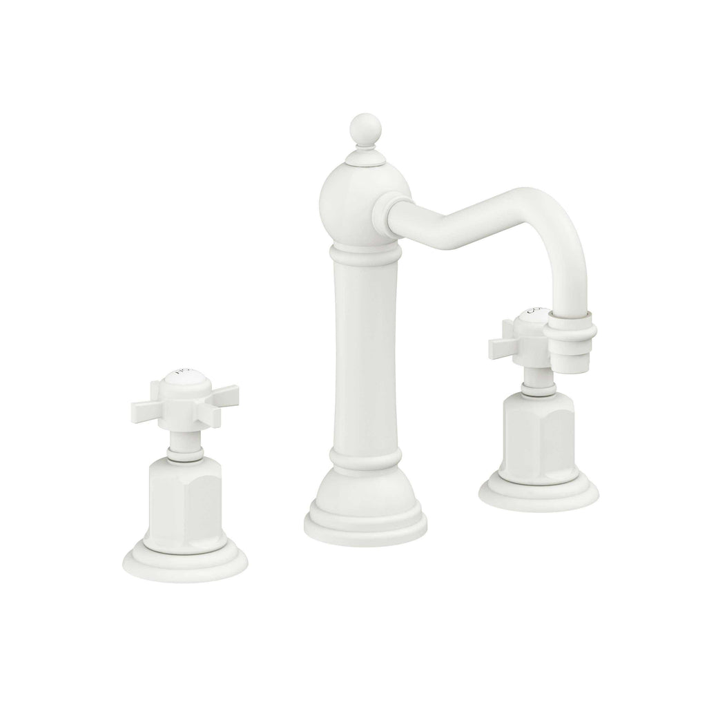 California Faucets Montecito 8" Llave de Lavabo de 3 Orificios para Cubierta, con Dos Manerales - Blanco Mate