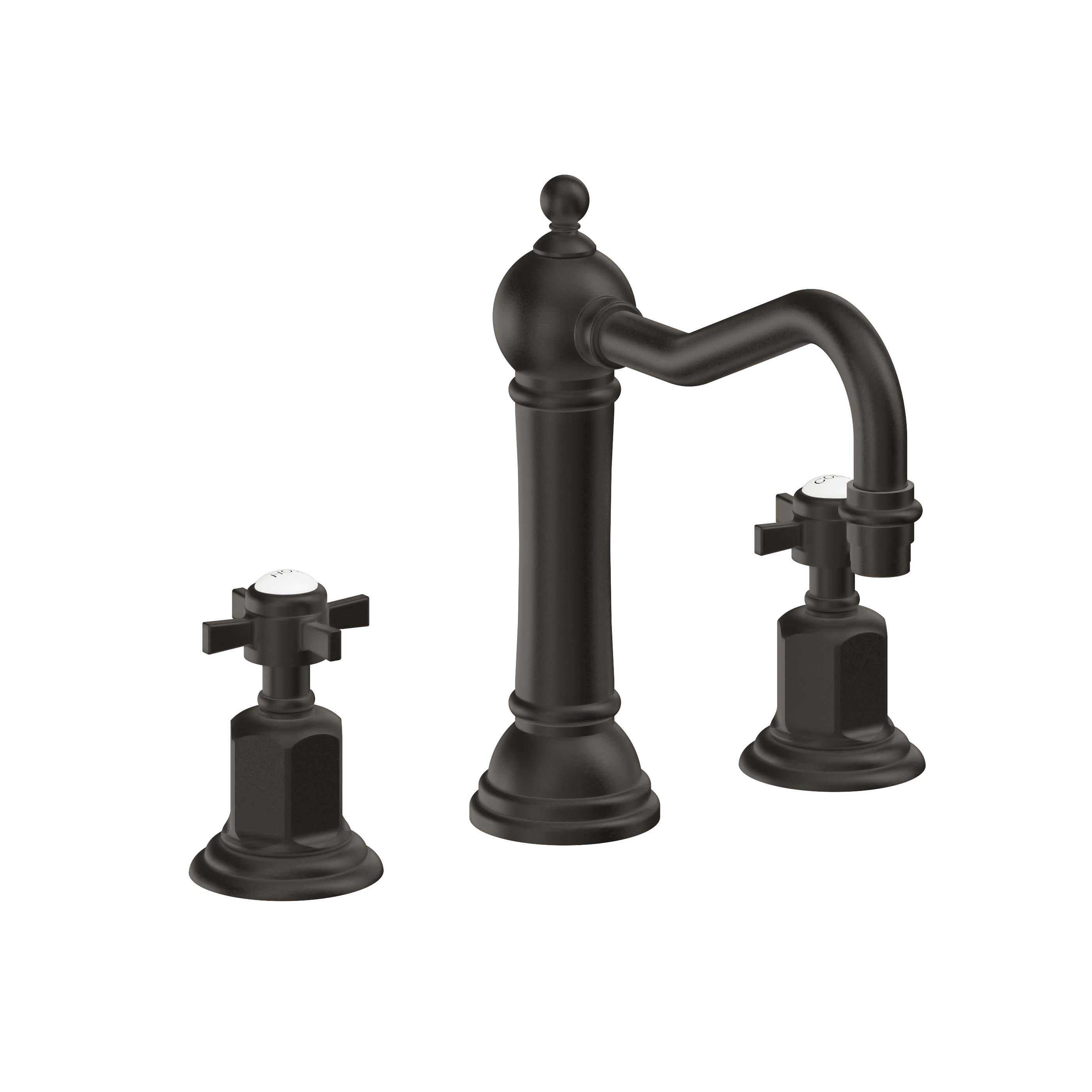 California Faucets Montecito 8" Llave de Lavabo de 3 Orificios para Cubierta, con Dos Manerales - Bronce Oscuro