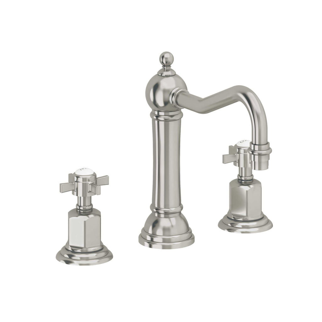 California Faucets Montecito 8" Llave de Lavabo de 3 Orificios para Cubierta, con Dos Manerales - Níquel Pulido