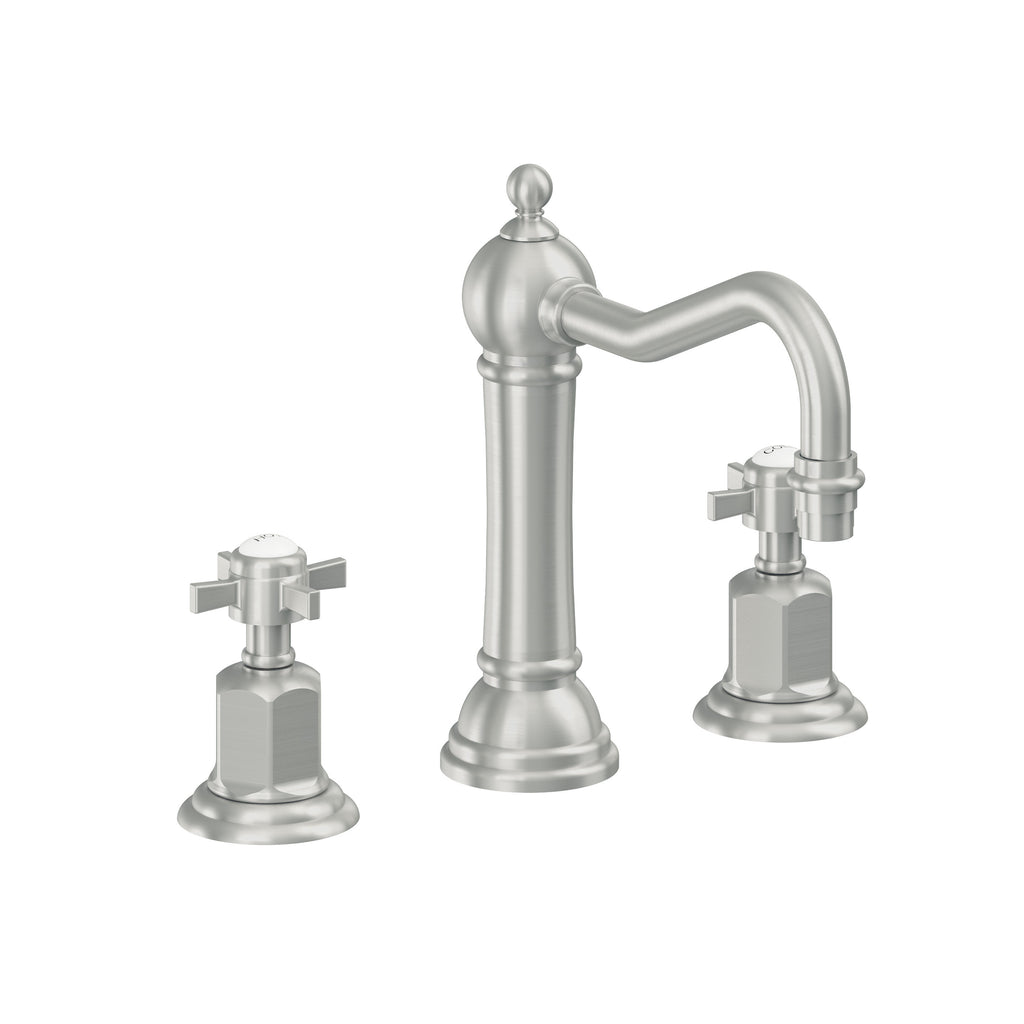 California Faucets Montecito 8" Llave de Lavabo de 3 Orificios para Cubierta, con Dos Manerales - Cromo Satinado