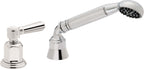 California Faucets Montecito Regadera de Mano y Desviador Completo para Tina Romana - Manija Art Deco - Cromo Pulido