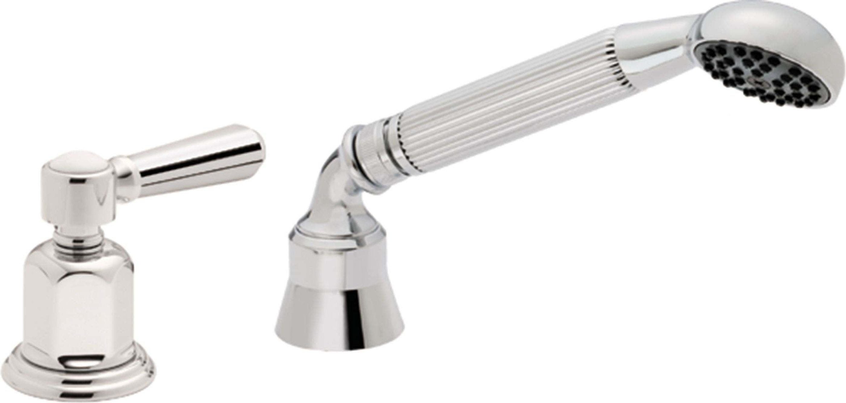 California Faucets Montecito Regadera de Mano y Desviador Completo para Tina Romana - Manija Art Deco - Cromo Pulido