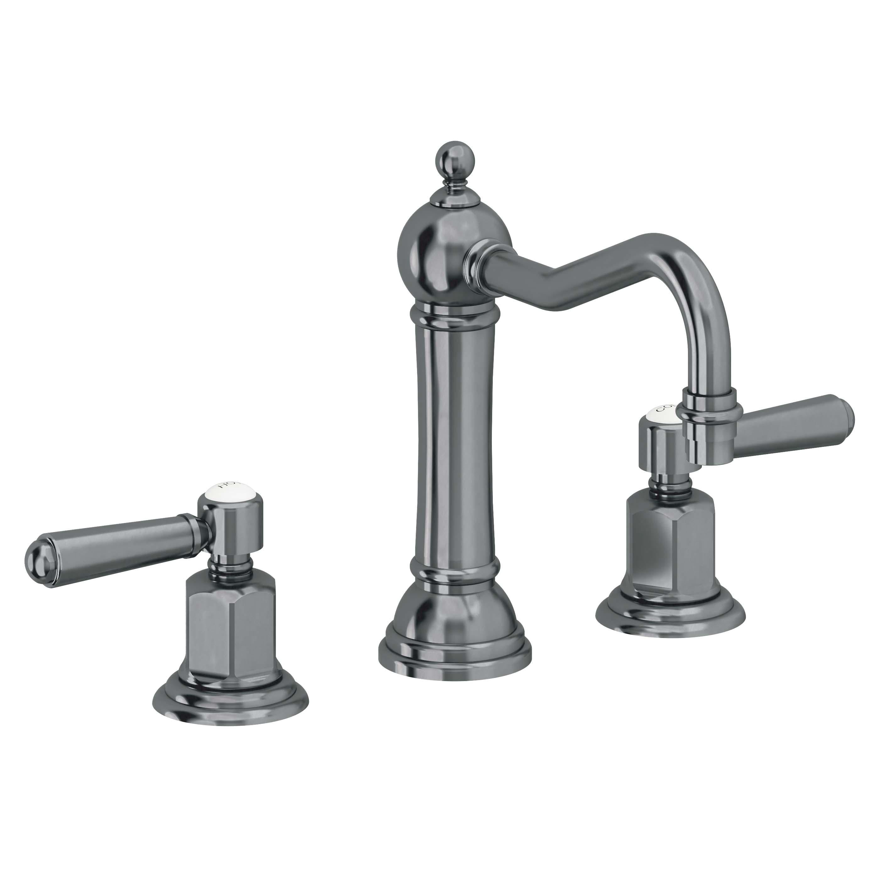 California Faucets Montecito 8" Llave de Lavabo de 3 Orificios para Cubierta, con Dos Manerales - Níquel Negro