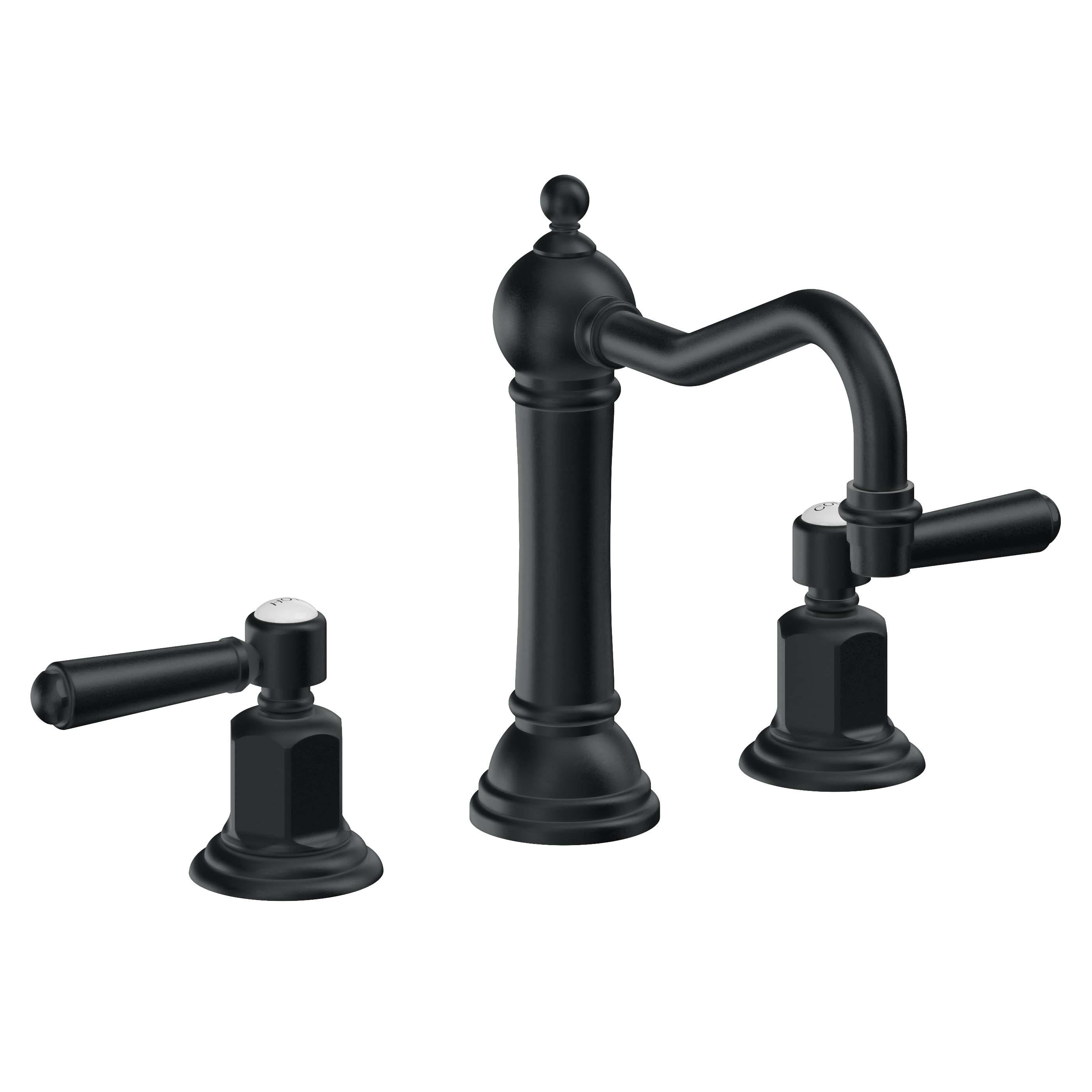 California Faucets Montecito 8" Llave de Lavabo de 3 Orificios para Cubierta, con Dos Manerales - Carbón